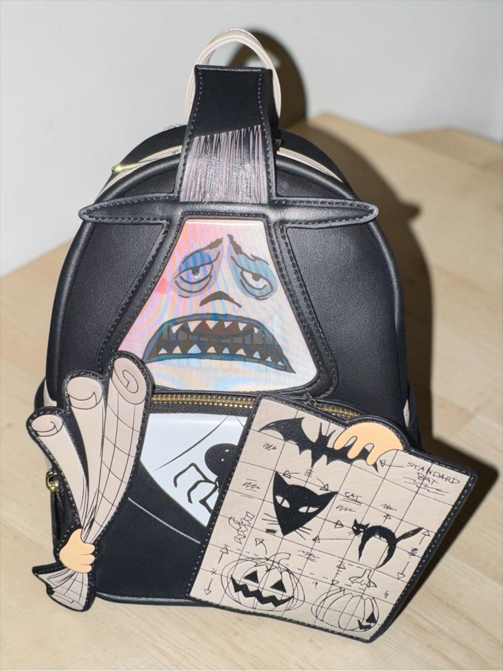 Loungefly NBC Mayor Halloween Lenticular Mini Backpack with Haunted Patchwork
